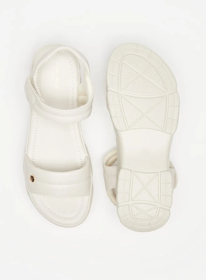 فلورا بيلا من شو إكسبرس Womens Solid Strap Sandals With Hook And Loop Closure