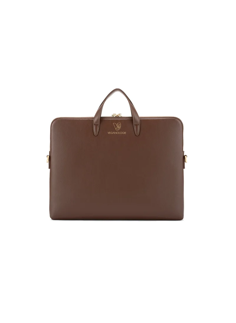 فيجانولوجي Saturn Laptop Bag (16") in Chocolate Made From 5 Bamboo Stems