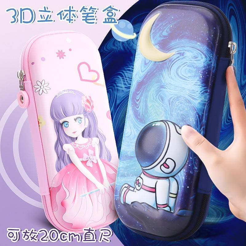 Children'S Stationery Box Primary School Cartoon 3D Pencil Bag Large Capacity Pencil Case Cute Pencil Case Boys And Girls Pencil Bag Prizes - Image 2