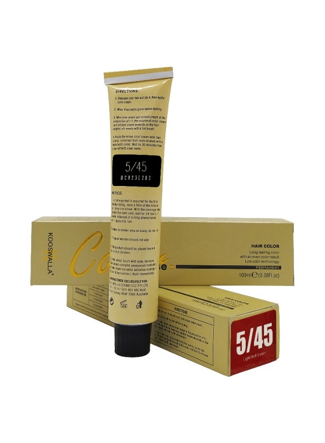 Kooswalla Hair Color - 5/45 Light Red Brown - 100ml - Image 2