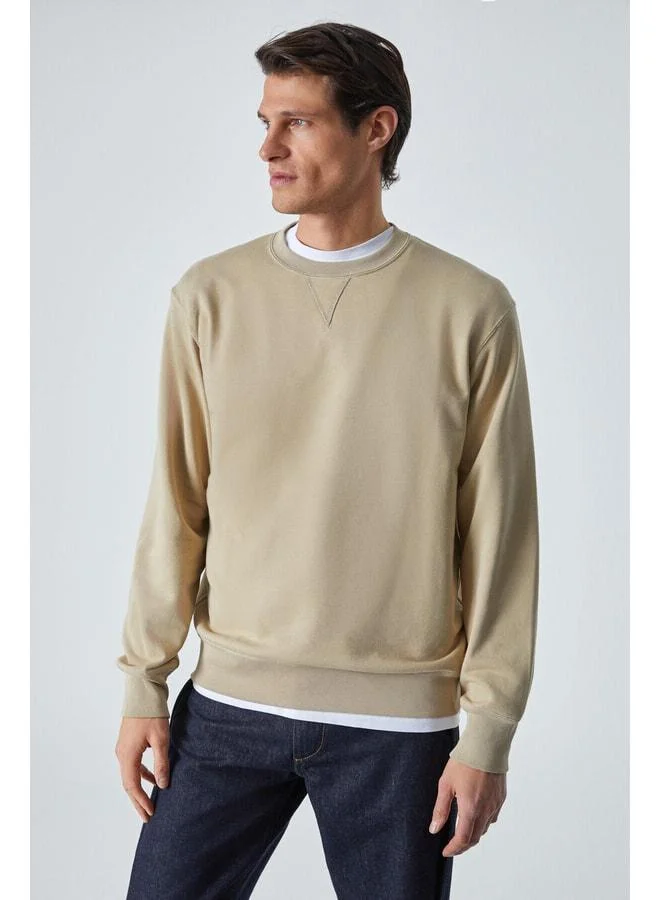 GRIMELANGE BONELL Men's 100% Cotton Relaxed Bike Neck Long Sleeve Vizon Sweatshirt.