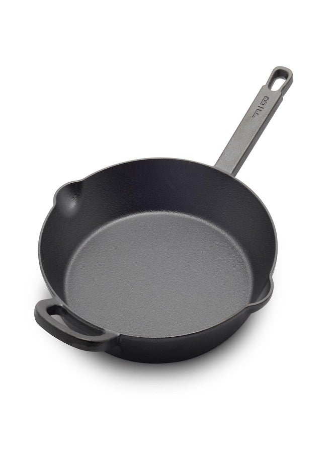 GreenPan x Bobby Flay 10” Cast Iron Pre-Seasoned Skillet with Helper Handle, Professional Grade Heavy Duty, Induction, Pour Spouts, Versatile Stovetop, Oven, BBQ Grill Fire, Indoor/Outdoor Use, Black - Image 1