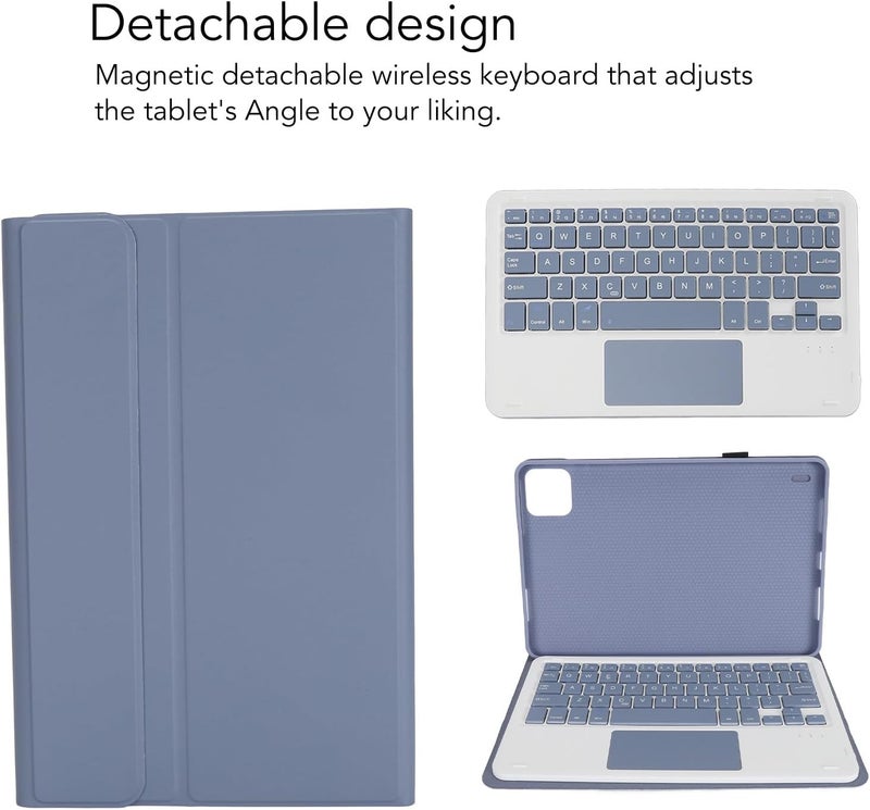 Tablet Case with Keyboard, 11 Inch Keyboard Cover with Removable Bluetooth Keyboard and Magnetic Stand for Tablet, Purple - Image 3