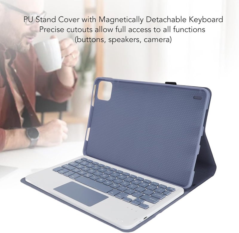Tablet Case with Keyboard, 11 Inch Keyboard Cover with Removable Bluetooth Keyboard and Magnetic Stand for Tablet, Purple - Image 5