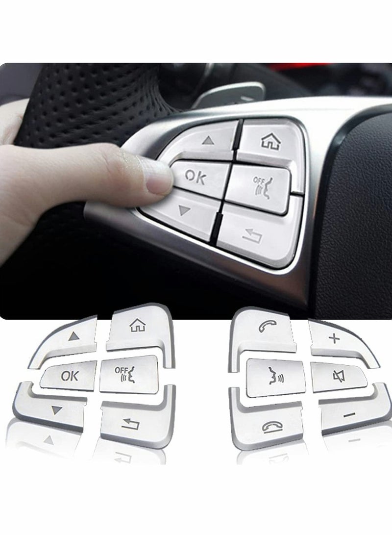 KASTWAVE Car Steering Wheel Button Trim Upholstery Compatible with Mercedes for Benz C V GLC Class W205 X205 - Image 1