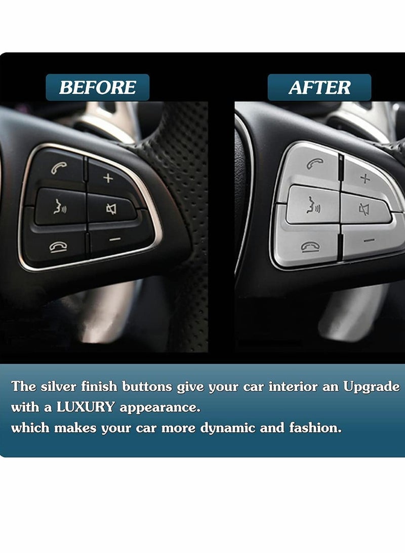 KASTWAVE Car Steering Wheel Button Trim Upholstery Compatible with Mercedes for Benz C V GLC Class W205 X205 - Image 2