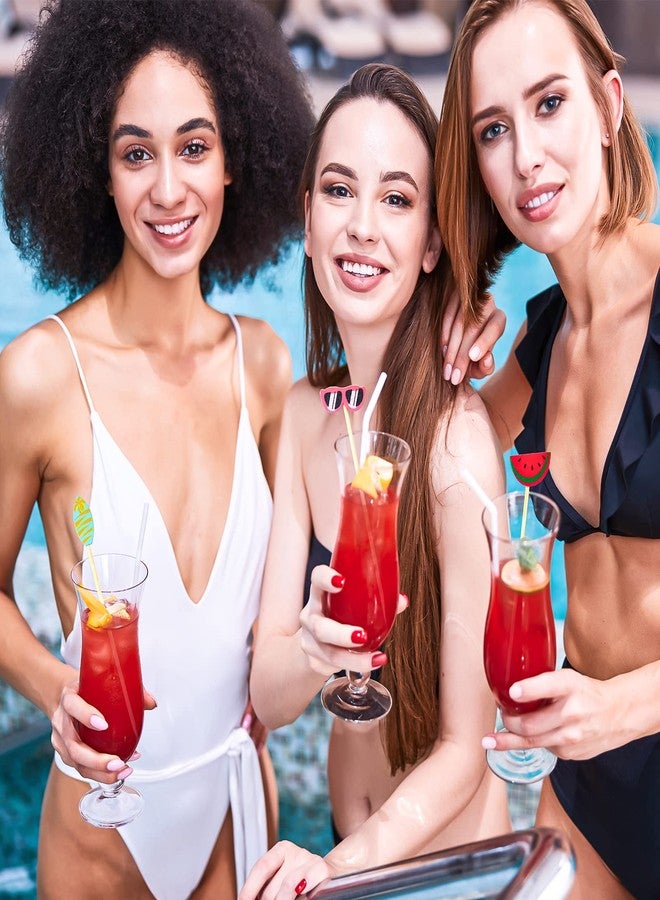 Irenare Summer Pool Beach Cocktail Picks Assorted Picks Tropical Cocktail Bamboo Flamingo Backdrop Ball Slipper Handmade Toothpicks for Appetizers Food Drinks Luau Hawaii Beach Party(100 Pcs) - Image 5