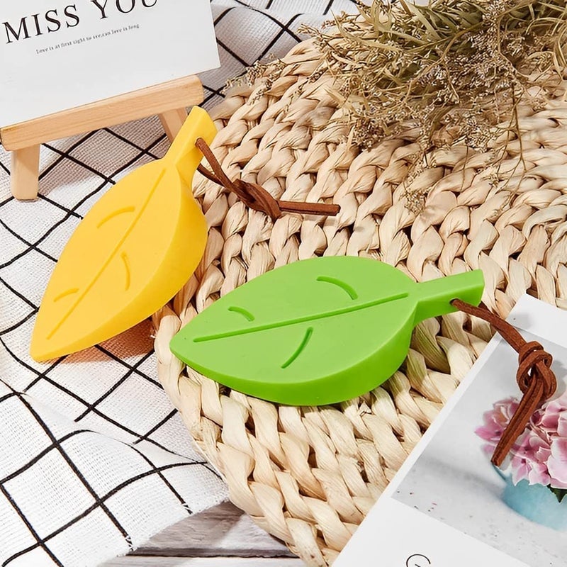 JSJPO Leaf Shape Door Stopper Wedge Finger Protector Cute Colorful Cartoon Leaf Style Secure Flexible Decorative Finger Protector Home Accents Dcor Door Protector Door Stopper 2 - Image 1
