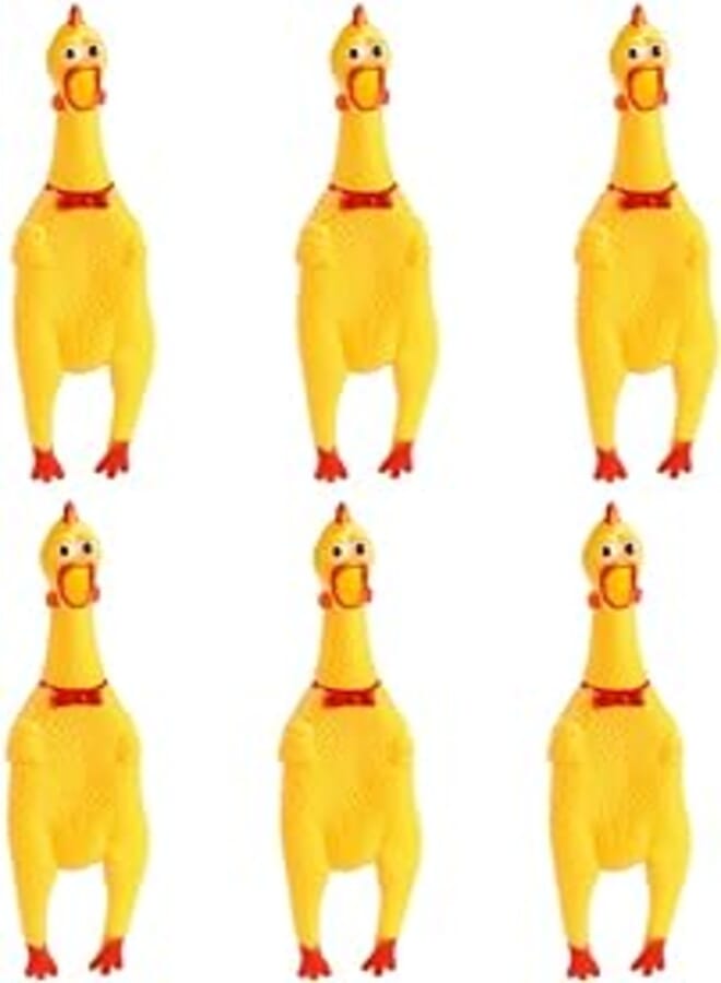 NUOBESTY 6pcs Squeaky Chicken Toy Creative Funny Shrilling Chicken Trunks Novelty Plays Gift Party for Children and Pets