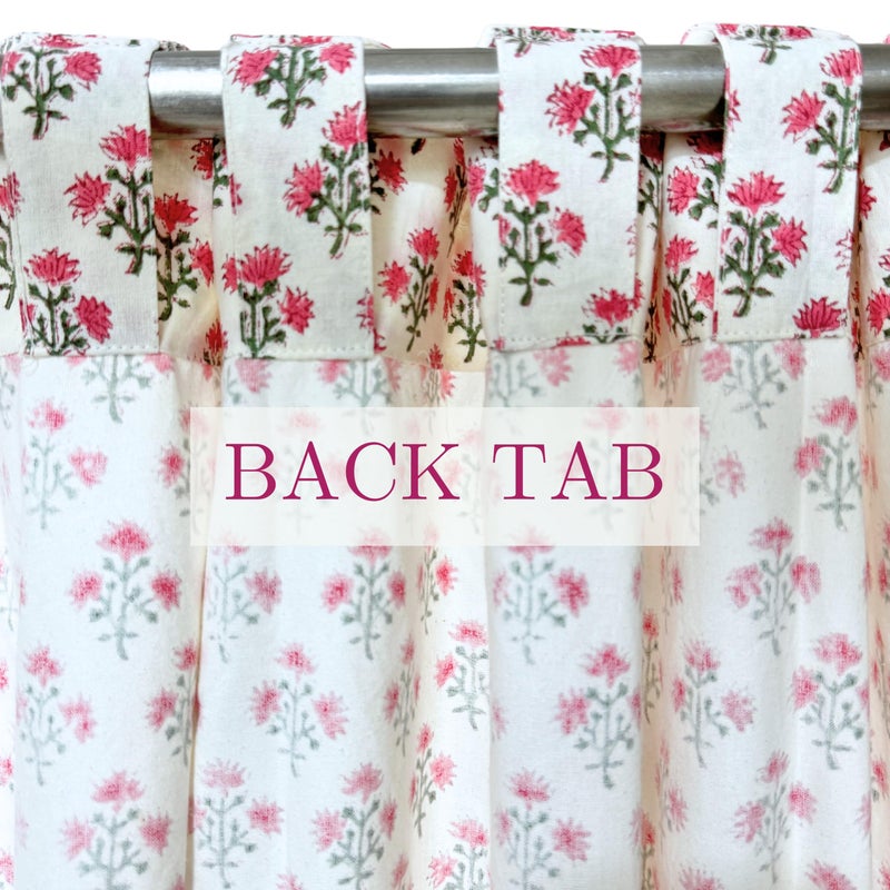 ATOSII 100% Cotton Single Panel Floral Block Print Curtain, Easy Hanging with Rod Pocket & Loop, Living Room, Dining Room, Bedroom Light Filtering Boho Curtains, Set of 1, 60"W X 84"L, Gulbahar Pink - Image 4