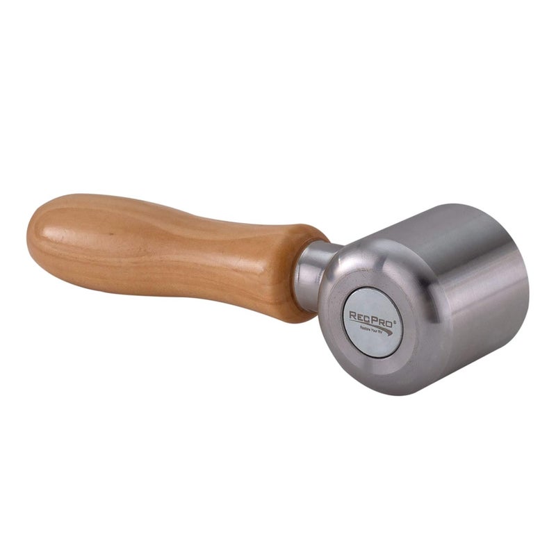 RecPro 2" Steel Roller with Wood Handle for Eternabond Tape | RV Roof Repair | Sealant Steel Seam Roller 1-1/2" X 2" Radius Edge - Image 1