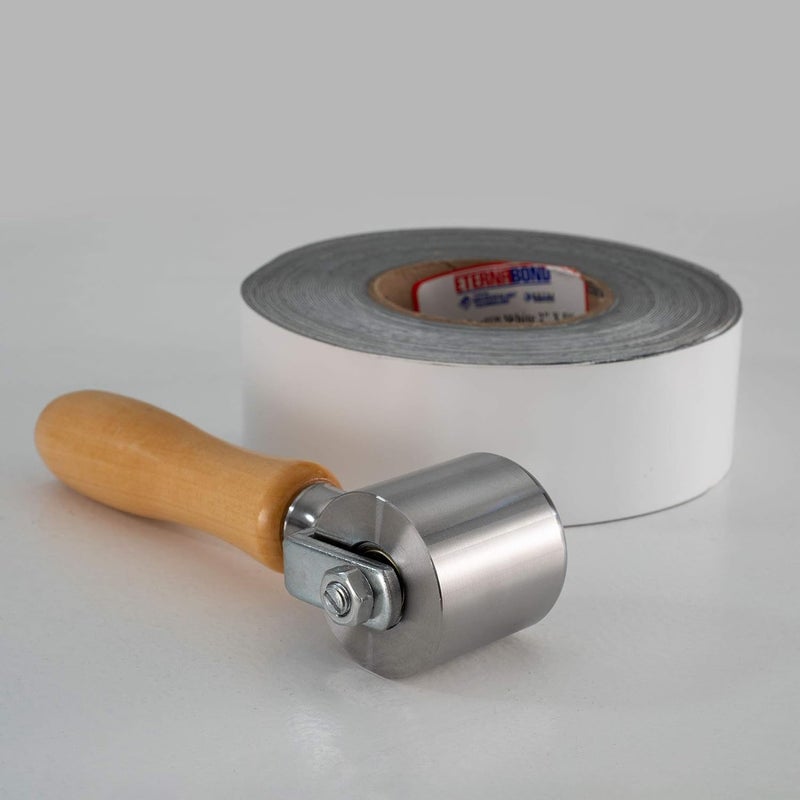 RecPro 2" Steel Roller with Wood Handle for Eternabond Tape | RV Roof Repair | Sealant Steel Seam Roller 1-1/2" X 2" Radius Edge - Image 2