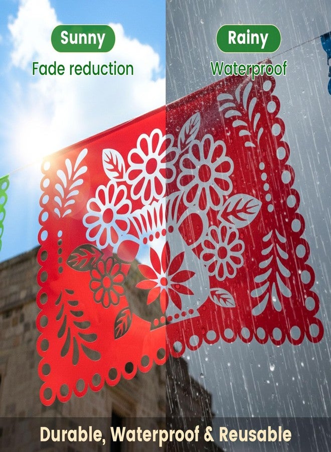 DomeStar 3 Packs 54 Ft Cinco De Mayo Decoration Mexican Party Banner, Fiesta Decoration Papel Picado Mexican Theme Birthday Party Favors Dia De Los Muertos Day of the Dead Hanging Decor Supplies - Image 4