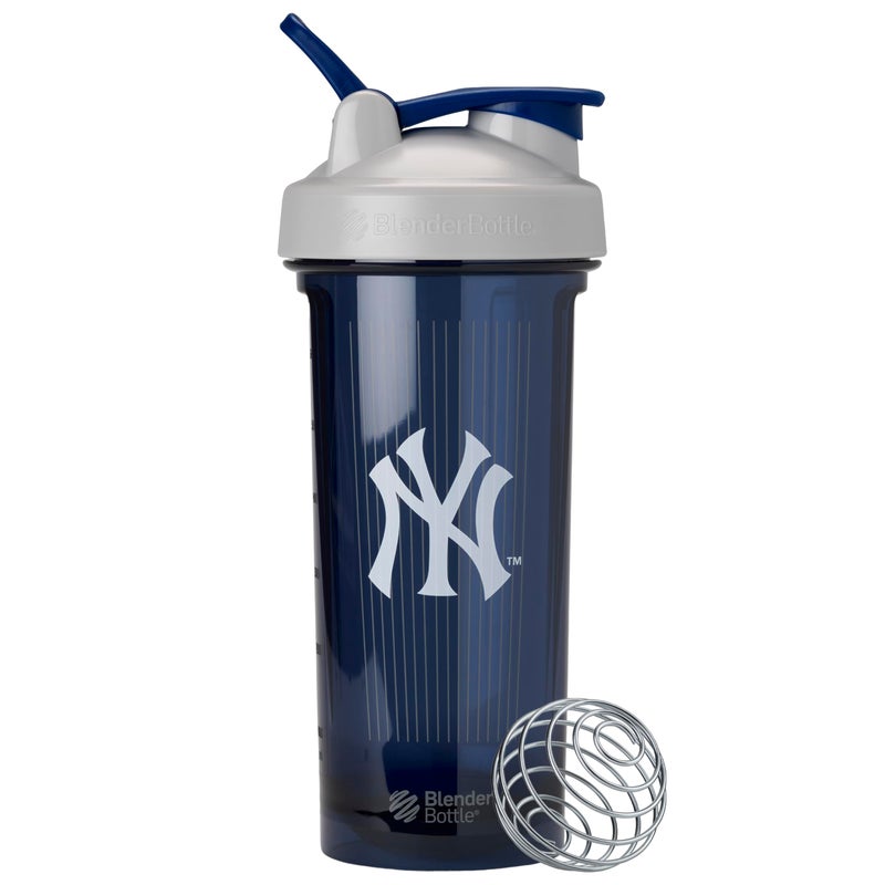 BlenderBottle Shaker Bottle Pro Series Perfect for Protein Shakes and Pre Workout 28Ounce GreyBlue New York Yankees - Image 2