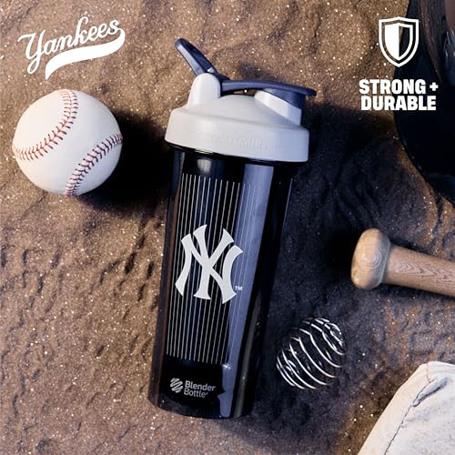 BlenderBottle Shaker Bottle Pro Series Perfect for Protein Shakes and Pre Workout 28Ounce GreyBlue New York Yankees - Image 3