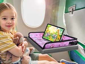 INFANZIA Kids Travel Tray Table Cover, Plane essentials for Toddler, Airplane Travel Tray, Travel Essential Must-Haves for Train and Flying Supplies (Mermaids Purple) - Image 2