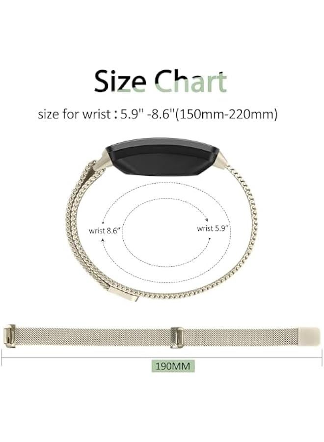 Metal Bands Compatible with Fitbit Inspire 2/Inspire HR/Inspire, Wristband Mesh Bracelet Replacement Strap for Fitbit Inspire 2/Inspire HR/Fitbit Inspire - Image 4