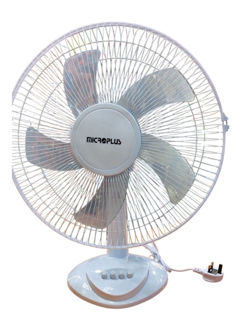 Micro Plus 16-Inch Table Fan - 3-Speed Settings, 90° Oscillation, 30° Vertical Adjustment, 5 PP Blades, Energy Efficient - Image 1