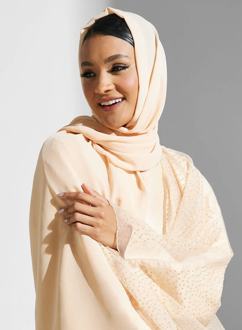 Khizana Shimmer Open Front Abaya