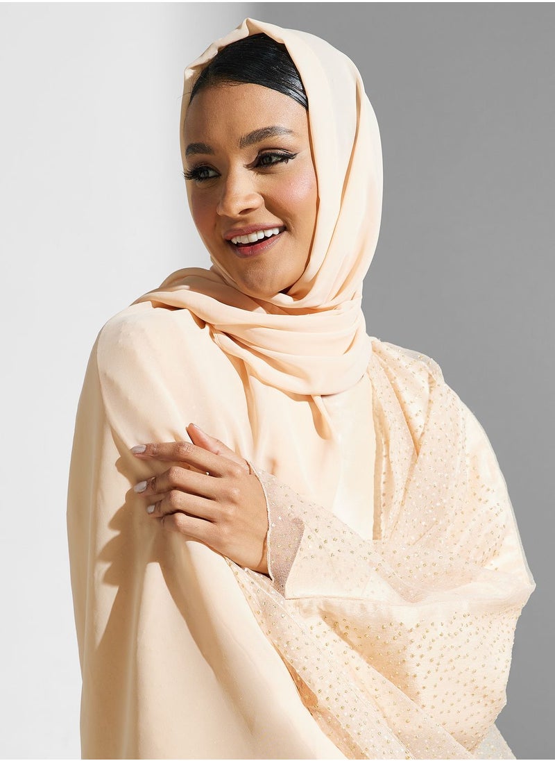 Khizana Shimmer Open Front Abaya  - Image 4