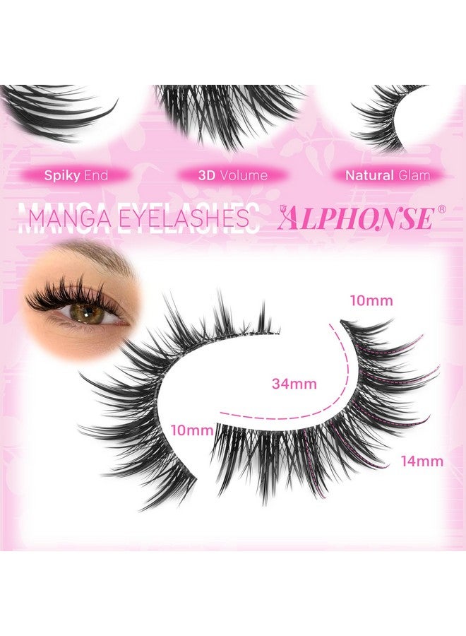 alphonse Manga Lashes Wispy False Eyelashes 3D Natural Eye Lashes Spiky Fake Lashes Anime Lashes Natural Look Chinese Makeup Lashes Pack by ALPHONSE - Image 2