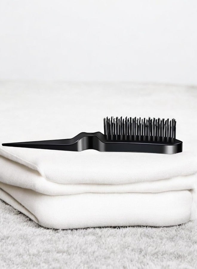 Pinaka Teasing Brush Root Teasing to Add Volume and Hair Care Scalp Massage for Women Hair Growth, Rat Tail Combs for Back Combing Black Color - Image 5
