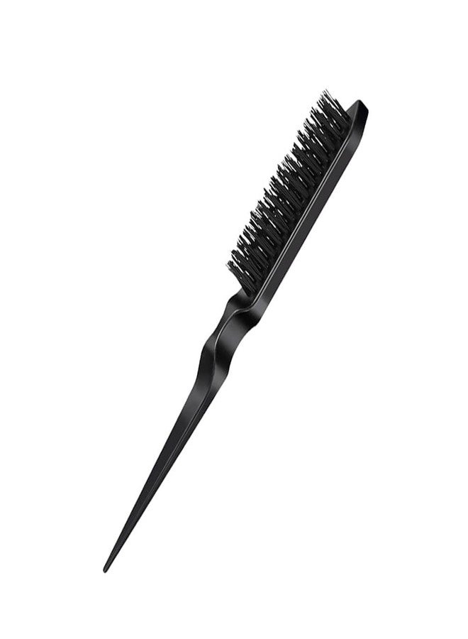 Pinaka Teasing Brush Root Teasing to Add Volume and Hair Care Scalp Massage for Women Hair Growth, Rat Tail Combs for Back Combing Black Color - Image 1