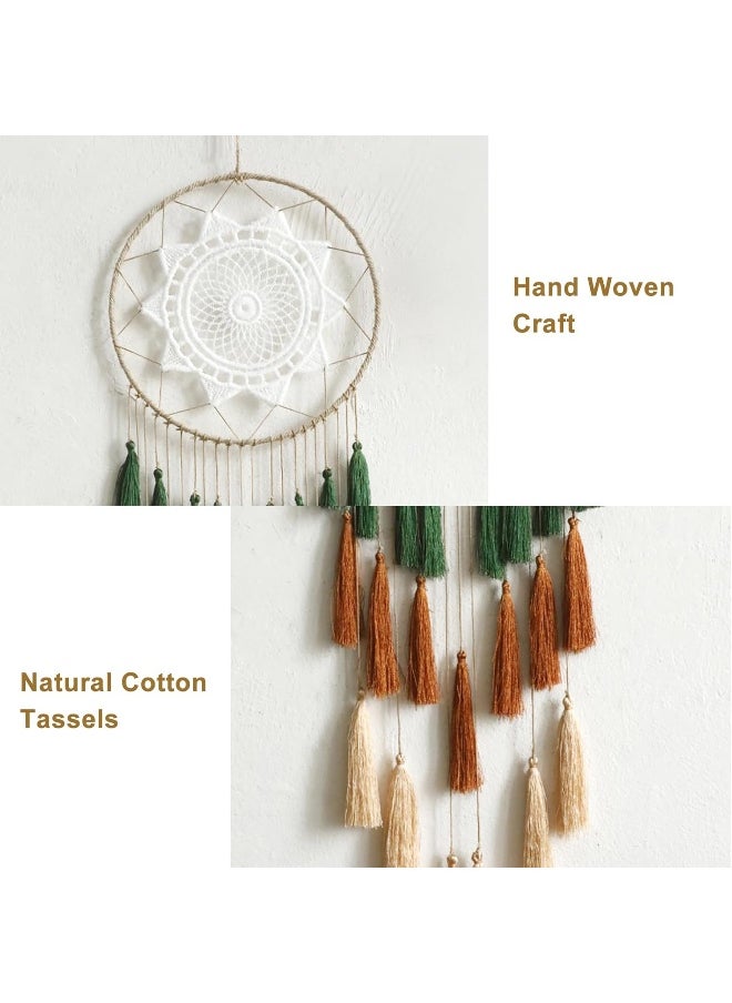 Artilady - Artilady 8inch Handmade Tassel Dream Catcher Wall Decoration (Green Mix) - Image 1