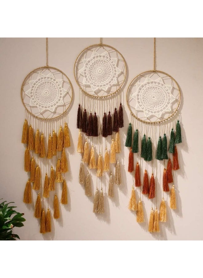 Artilady - Artilady 8inch Handmade Tassel Dream Catcher Wall Decoration (Green Mix) - Image 1
