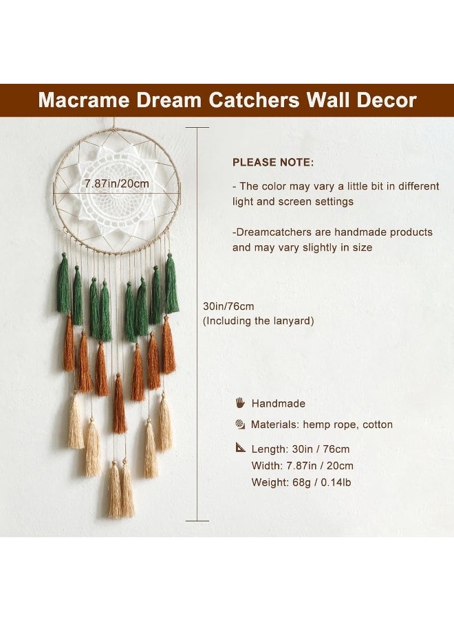 Artilady - Artilady 8inch Handmade Tassel Dream Catcher Wall Decoration (Green Mix) - Image 1