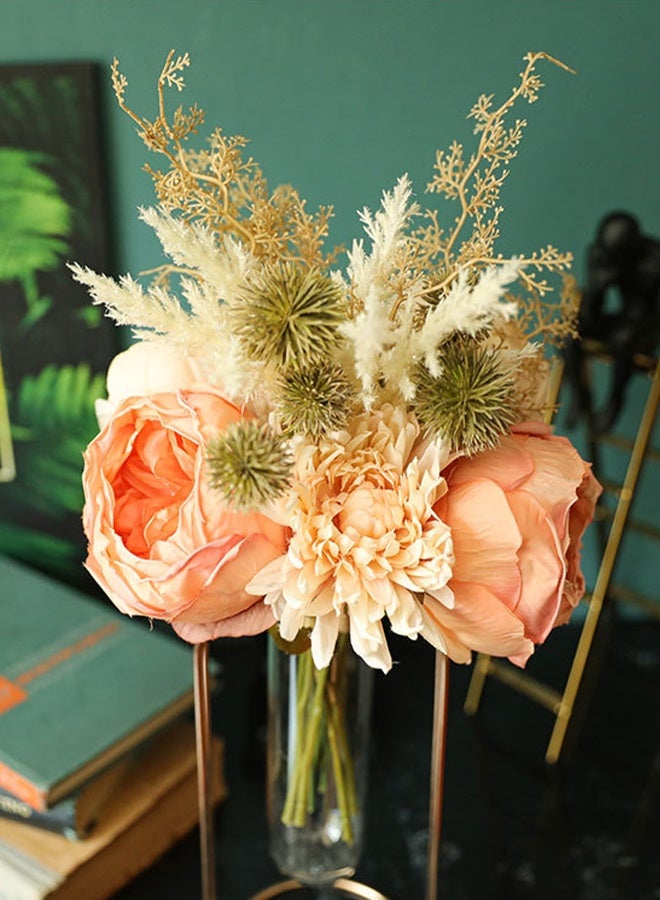 DUNISO 1PCS Artificial Flowers Table Centerpieces Decor Fake Silk Flowers Bouquets Arrangement for Home Room Office Party Table Flowers Decoration Wedding Table Centerpieces - Image 4