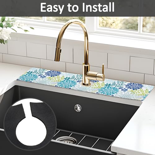yrhsnclsdg 24" X 5.5" Kitchen Sink Splash Guard Faucet Mat Flora Super Absorbent Fast Drying Faucet Guard & Draining Mat Sink Splash Guard Behind Faucet for Kitchen, Bathroom - Image 5