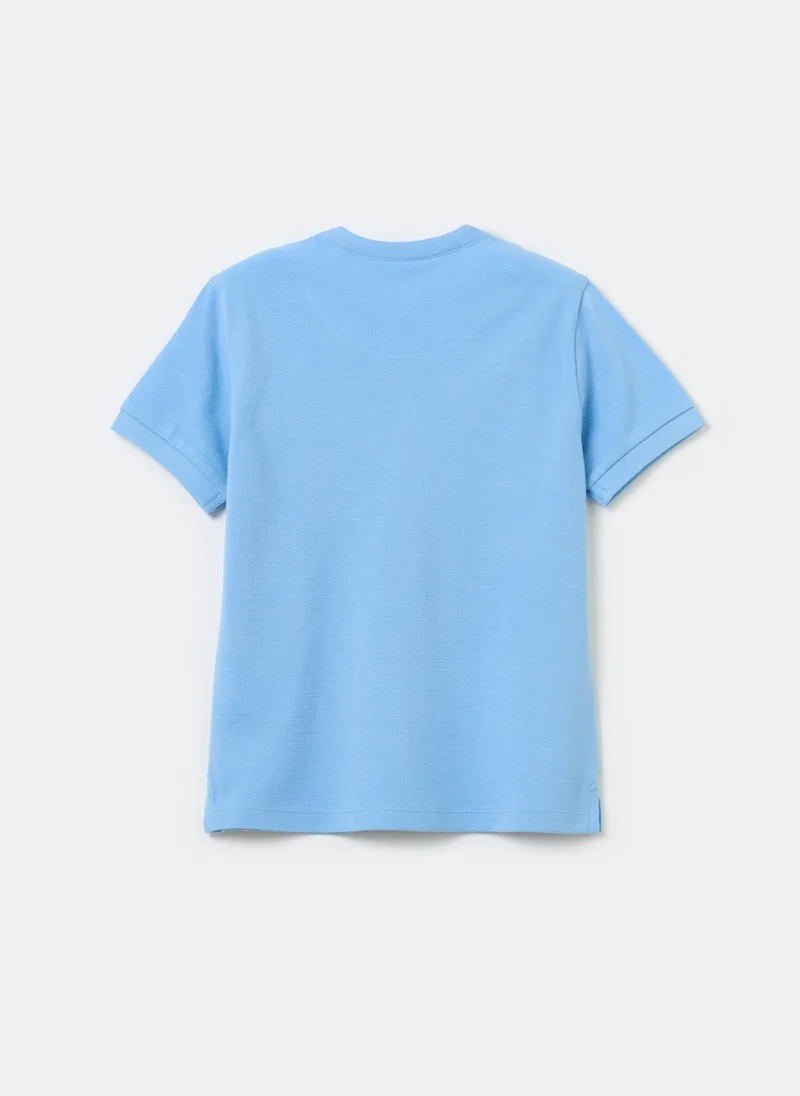 او في اس Textured Cotton T-Shirt With Pocket