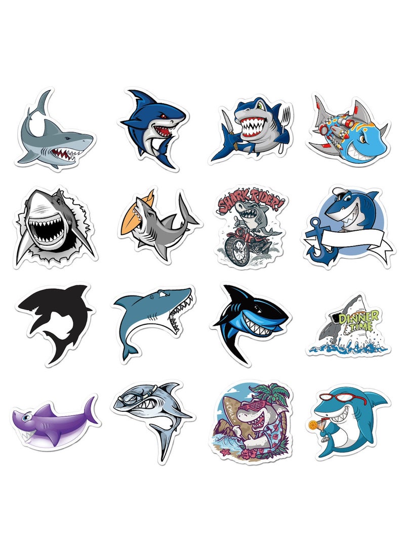 50 Pieces Shark Stickers Waterproof Vinyl Ocean Shark Sticker Cute Sea Animal Decals for Water Bottle Laptop Computer Bike Luggage Aesthetic Trendy Stickers for Teens Kids Adults - Image 3