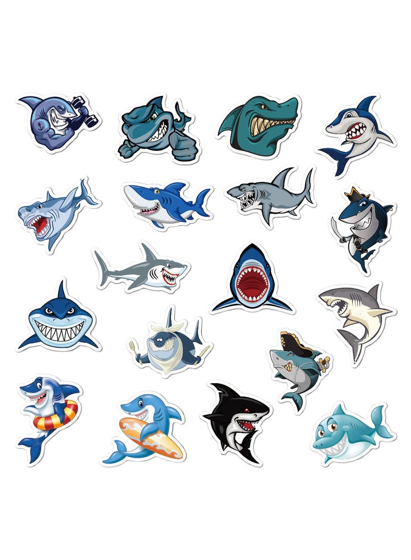 50 Pieces Shark Stickers Waterproof Vinyl Ocean Shark Sticker Cute Sea Animal Decals for Water Bottle Laptop Computer Bike Luggage Aesthetic Trendy Stickers for Teens Kids Adults - Image 4