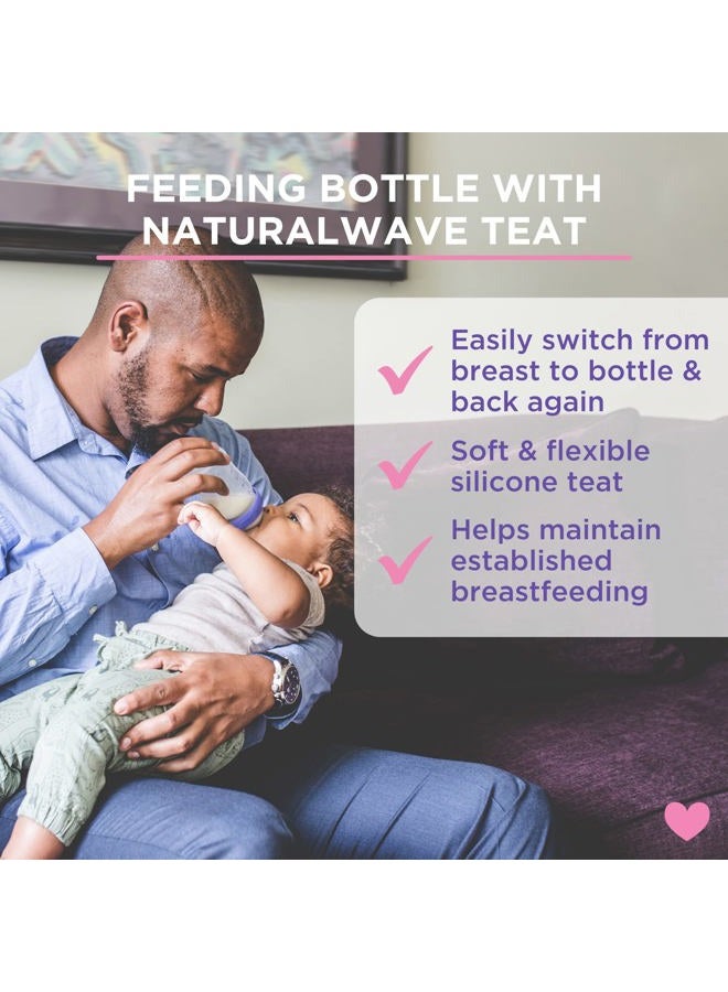 Lansinoh Momma Feeding Bottle with NaturalWave Teat (240 ml, Pack of 2) - Image 2