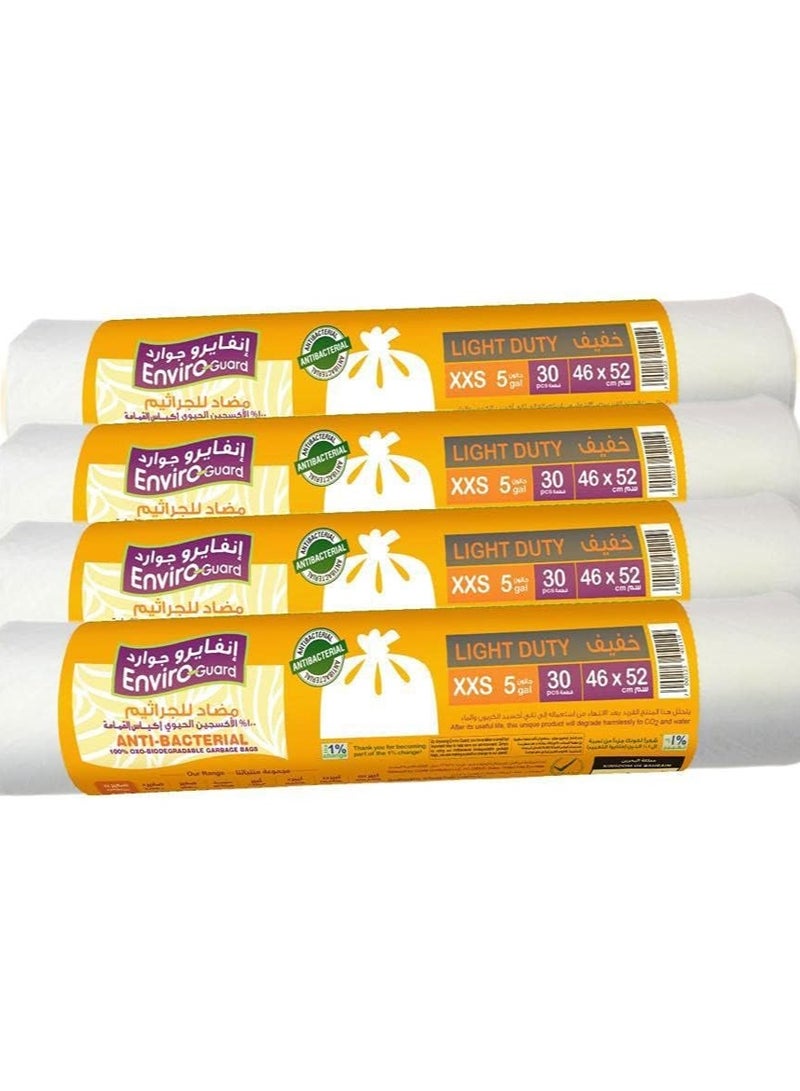 ENVIRO CARE Enviro Guard Enviro Care Trash Bags XX-Small, White, Pack Of 5  - Image 1