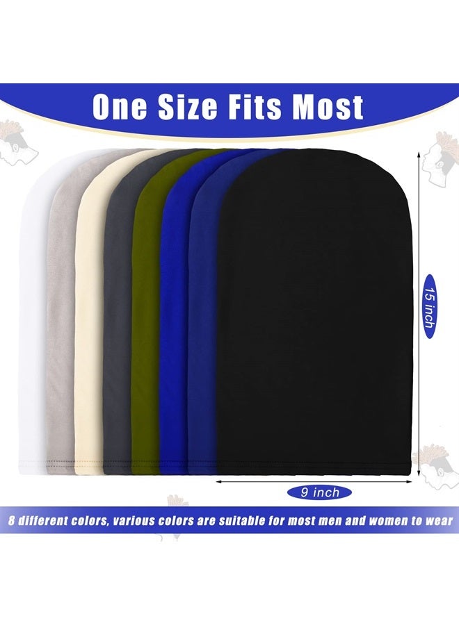 8 Pieces Unisex Dreadlock Cap Dreadlock Spandex Cap Long Hair Dreads Head Wrap Sleep Bonnet Full Cover for Men, 15 x 9 Inch (Assorted Color)