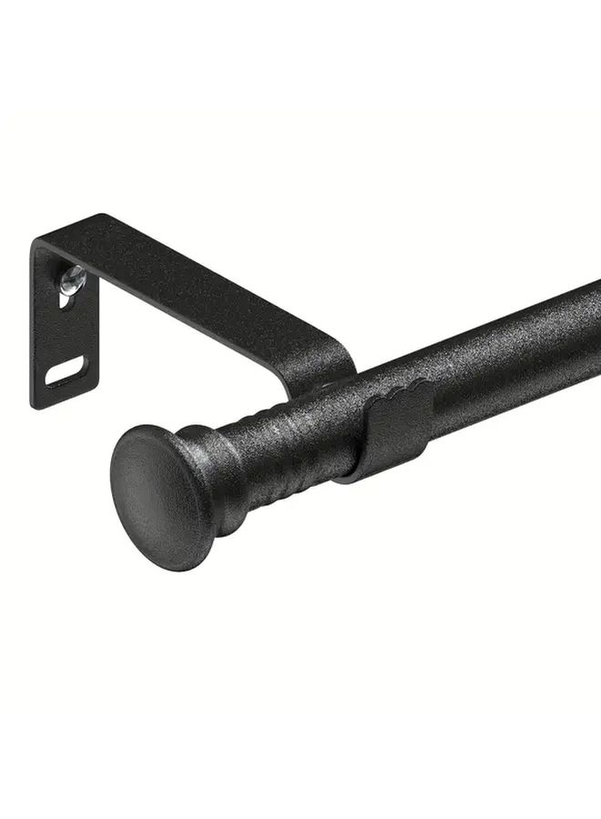 Adjustable Curtain Rod For Windows 30 To 58 Inches 5 8 Inch Metal Bracket Small Curtain Rod Modern Minimalist Decor Matte Black - Image 1