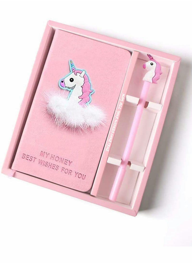 SYOSI - Unicorn Notebook 2 in 1 Stationery Set with Pen, Stationery Diary Handbook Notebooks Pocket Notepad, for All Ages Study School Kids Stationary Gifts Tools - Image 1