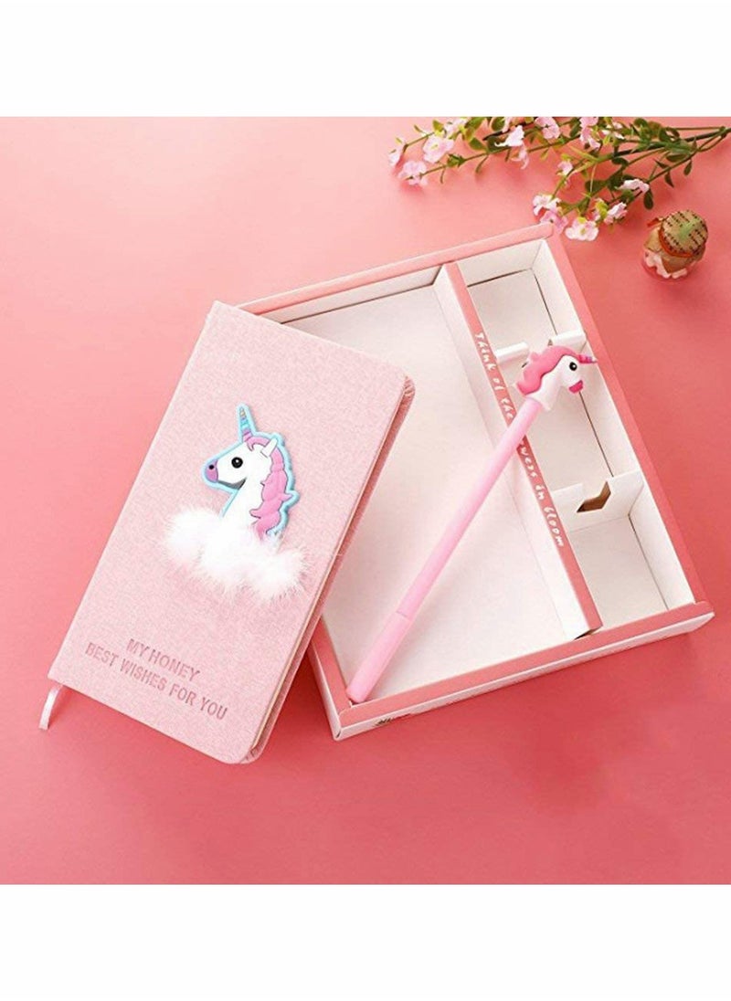 SYOSI - Unicorn Notebook 2 in 1 Stationery Set with Pen, Stationery Diary Handbook Notebooks Pocket Notepad, for All Ages Study School Kids Stationary Gifts Tools - Image 1