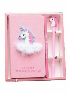 Unicorn Notebook 2 in 1 Stationery Set with Pen, Stationery Diary Handbook Notebooks Pocket Notepad, for All Ages Study School Kids Stationary Gifts Tools