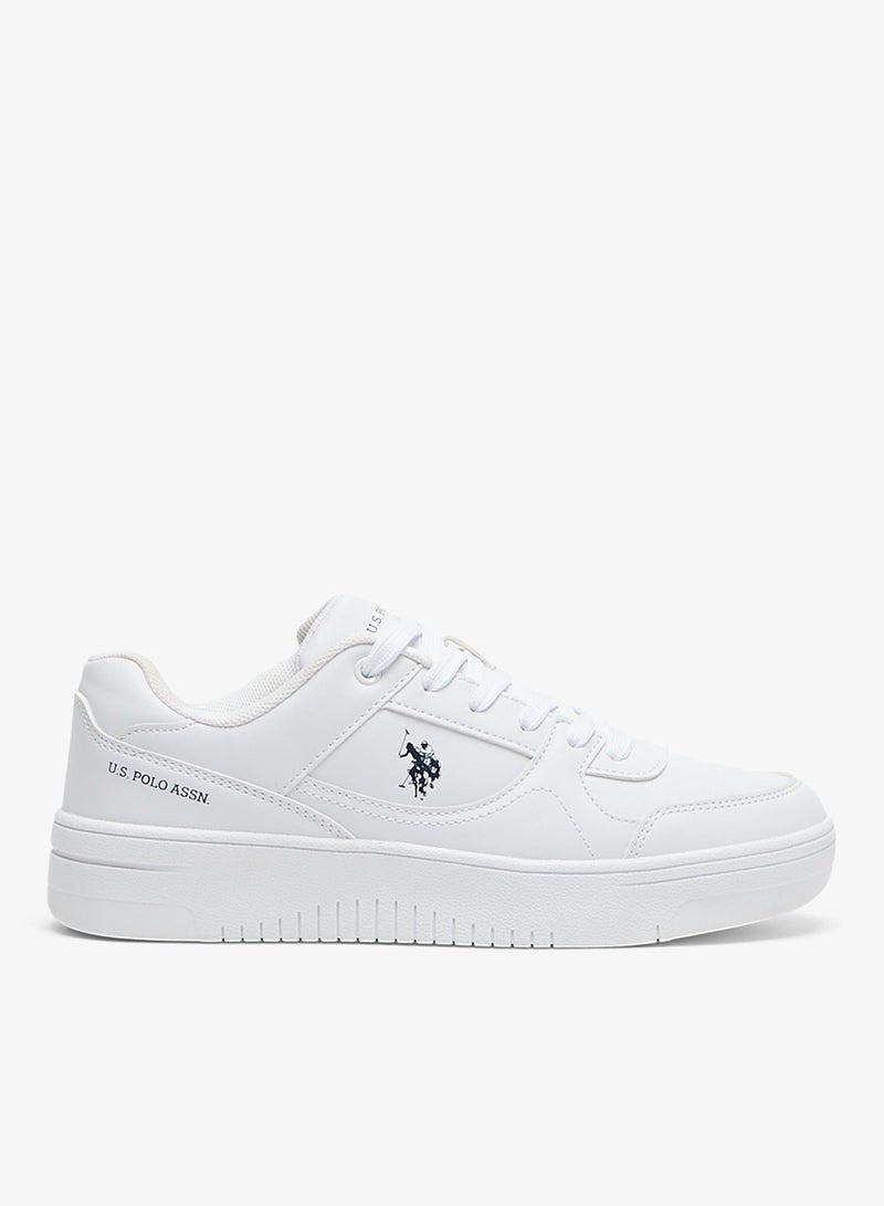 U.S. Polo Assn. Women's All-White Low-Top Sneakers - Classic Minimalist Design Shoes, Comfortable Everyday Casual Shoes - Image 1