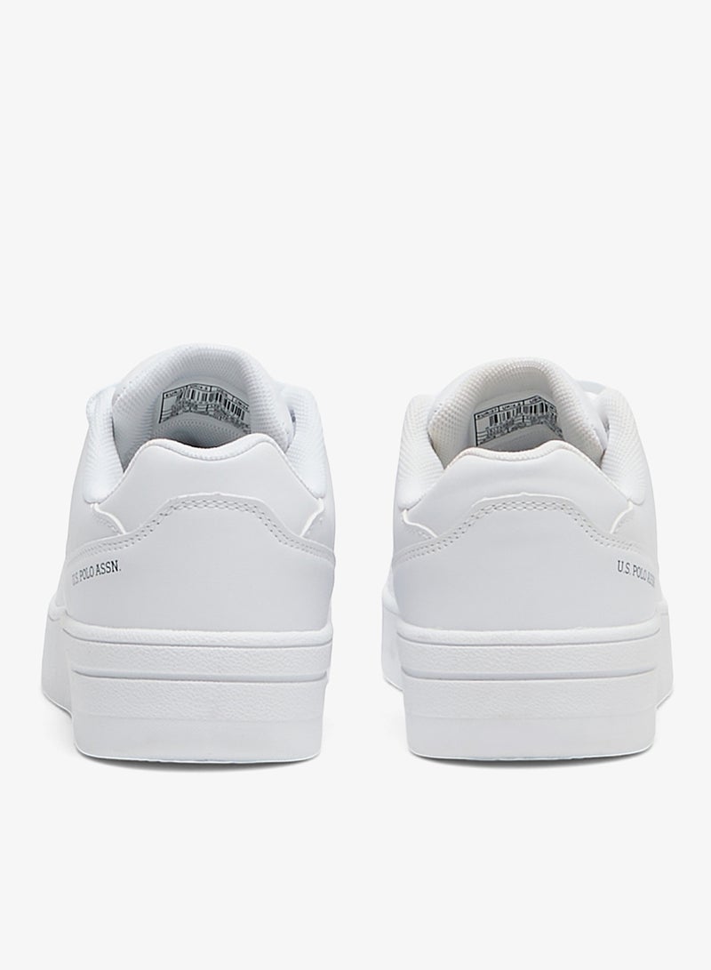 U.S. Polo Assn. Women's All-White Low-Top Sneakers - Classic Minimalist Design Shoes, Comfortable Everyday Casual Shoes - Image 5