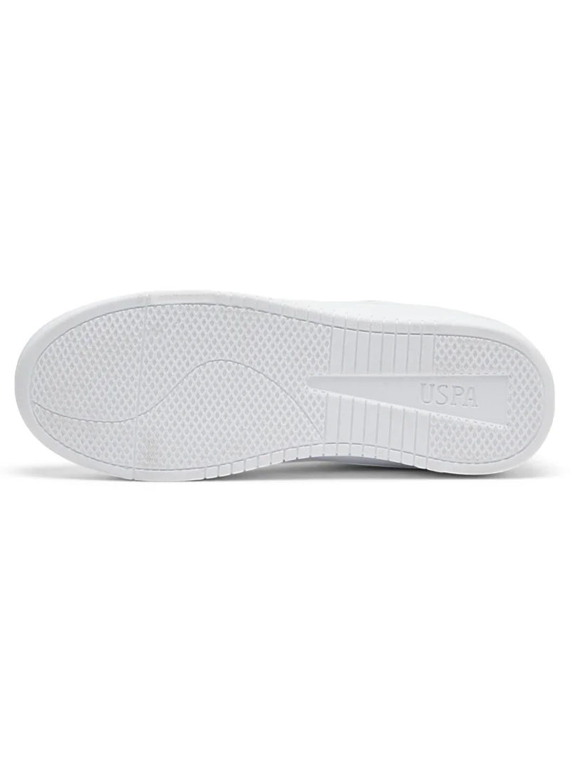 U.S. Polo Assn. Women's All-White Low-Top Sneakers - Classic Minimalist Design, Comfortable Everyday Casual Shoes