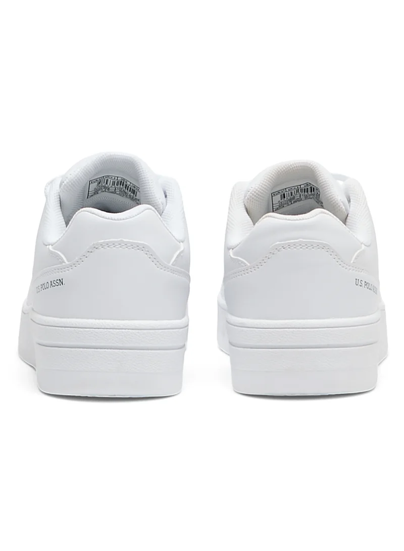 U.S. Polo Assn. Women's All-White Low-Top Sneakers - Classic Minimalist Design, Comfortable Everyday Casual Shoes