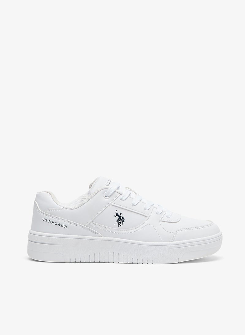 U.S. Polo Assn. Women's All-White Low-Top Sneakers - Classic Minimalist Design Shoes, Comfortable Everyday Casual Shoes - Image 1