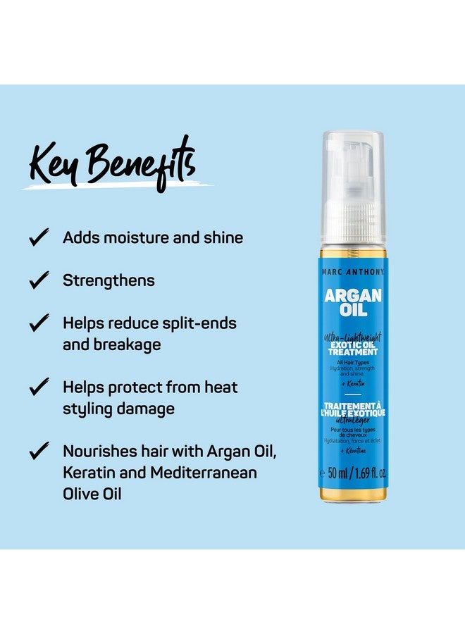 مارك أنتوني علاج زيت الأرغان الاستوائي من مارك أنتوني بالكيراتين - علاج زيت خفيف الوزن للشعر يرطب ويقوي للحصول على شعر لامع وصحي المظهر لجميع أنواع الشعر - خالٍ من الكبريتات والبارابين - Image 2