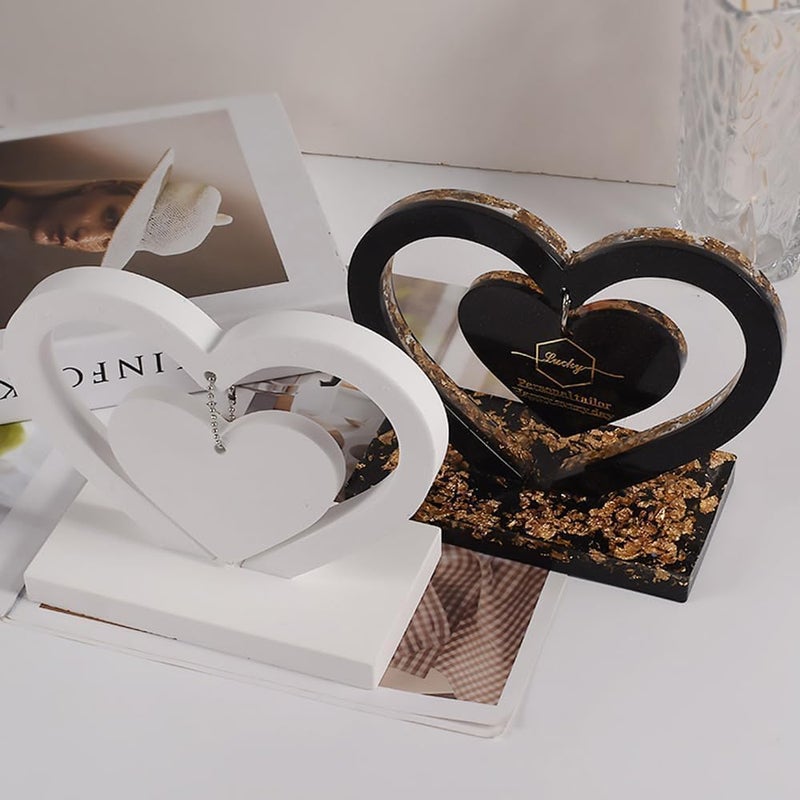 Love Epoxy Resin Molds Heart Picture Frame Silicone Mold with Stand Holder DIY Personalized Epoxy Photo Frame for Crafts Table Decor Gifts  - Image 3