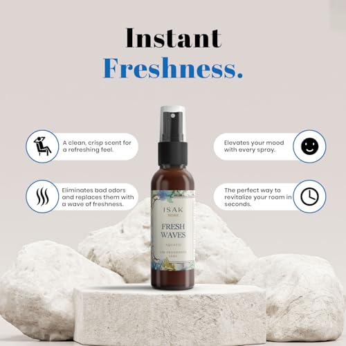 ISAK Fresh Waves Air Freshener Room Spray for Home Spray for Good Smell with Fresh Aquatic notes of Seaside, Enhance Mood, Scented Air Freshener used on Curtains, Cushions, Fabric Wall - 50 ml - Image 4